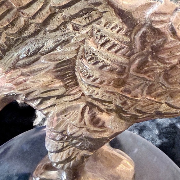 MCM Andrea By Sadek Majestic Brass Eagle Figurine Eagle Sculpture Marble Base - Picture 8 of 9